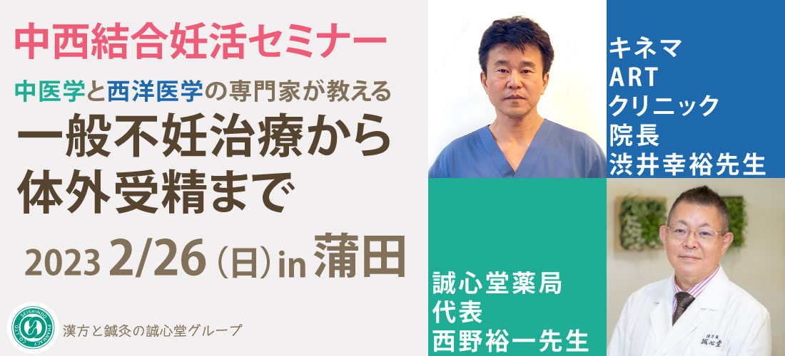 2/26(日)【蒲田】中西結合妊活セミナー「一般不妊治療から体外受精まで」