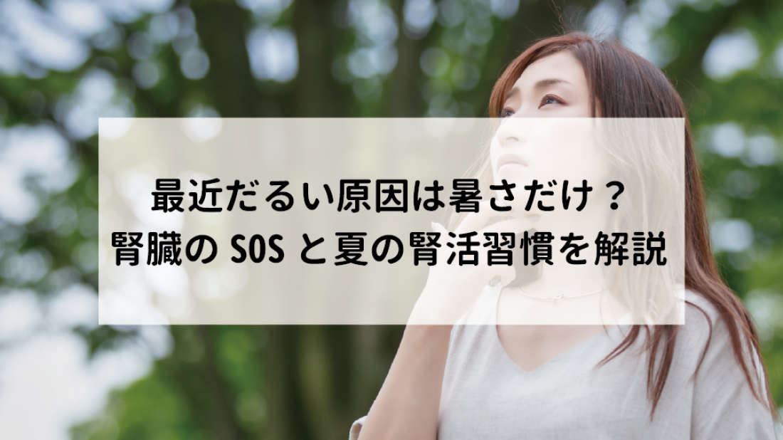 【腎臓ブログ】最近だるい原因は暑さだけ?腎臓のSOSと将来の若さを守る「夏の腎活習慣」を解説