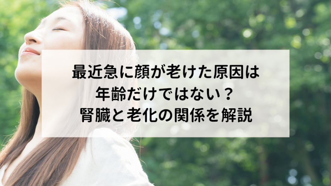【腎臓ブログ】最近急に顔が老けた原因は年齢だけではない？腎臓と老化の関係を解説