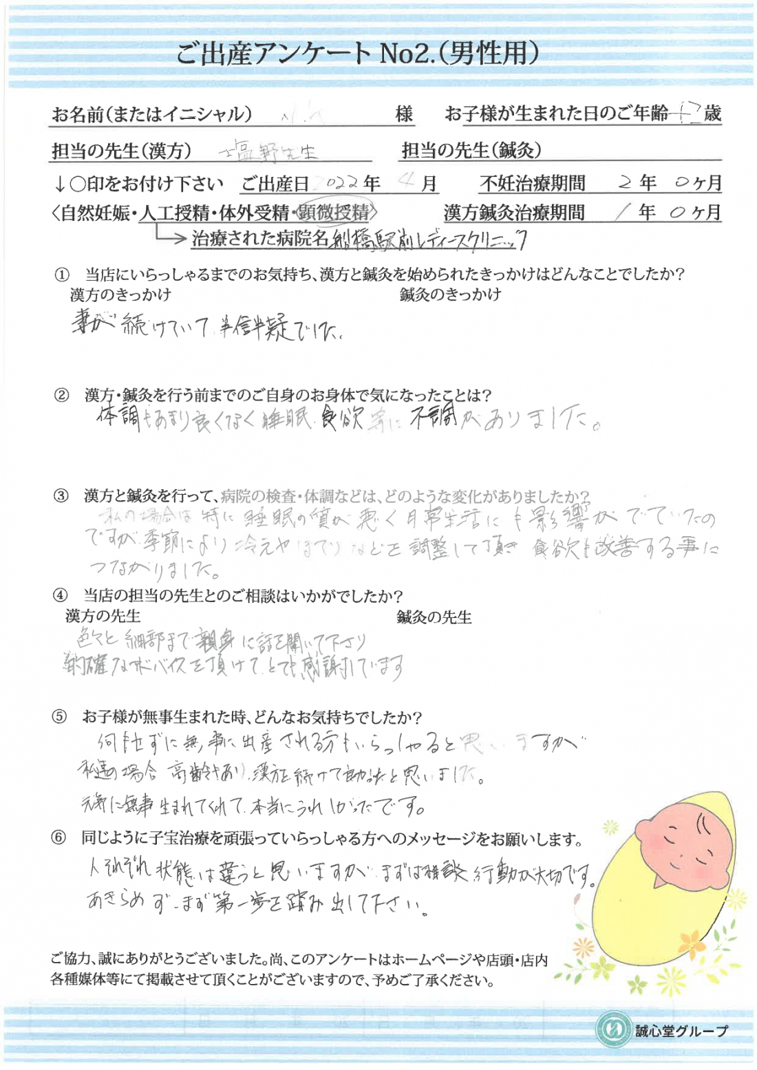 ★出産アンケートご夫婦★　40歳で双子を無事出産！元気に育っています。