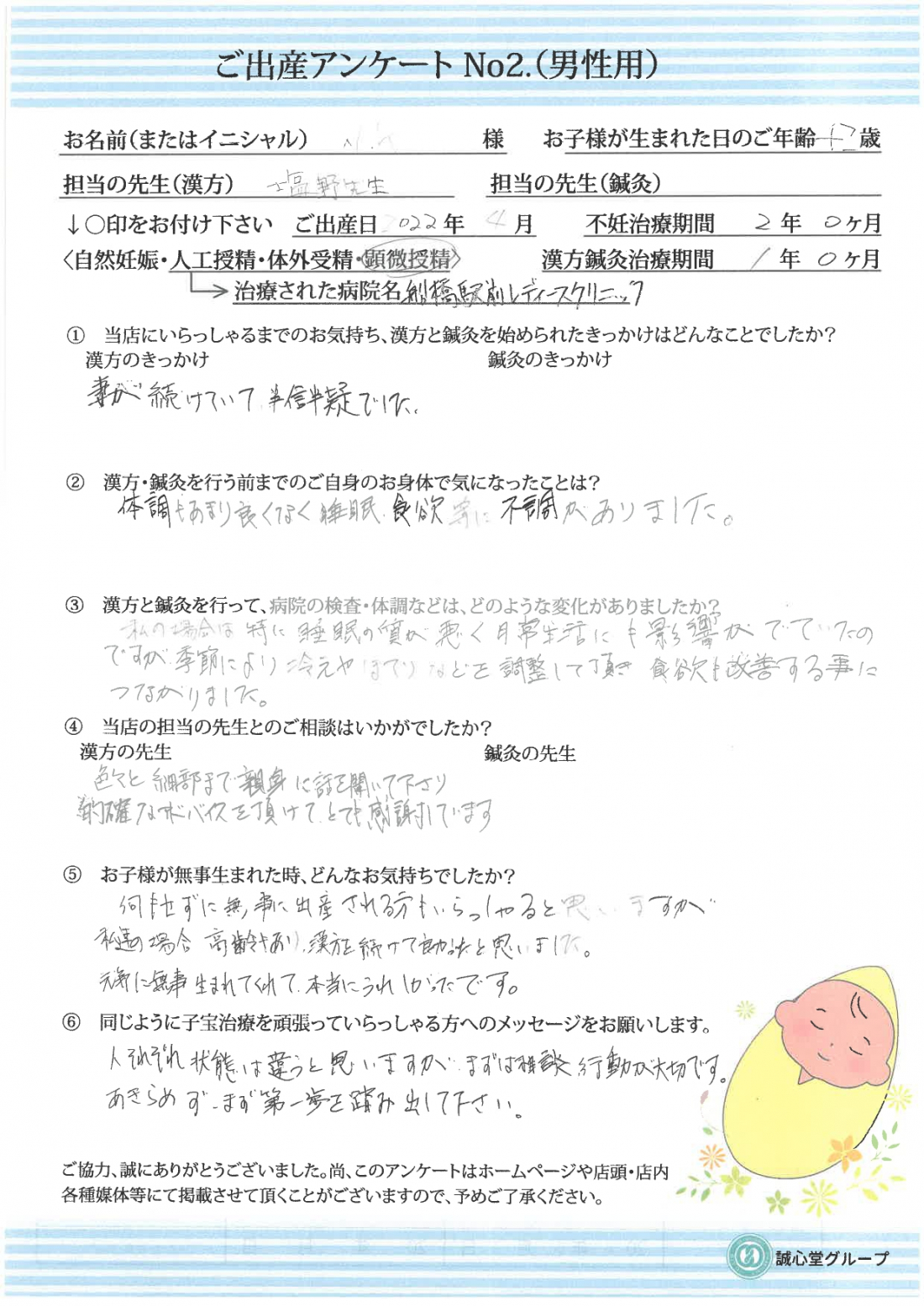 ★出産アンケートご夫婦★　40歳で双子を無事出産！元気に育っています。