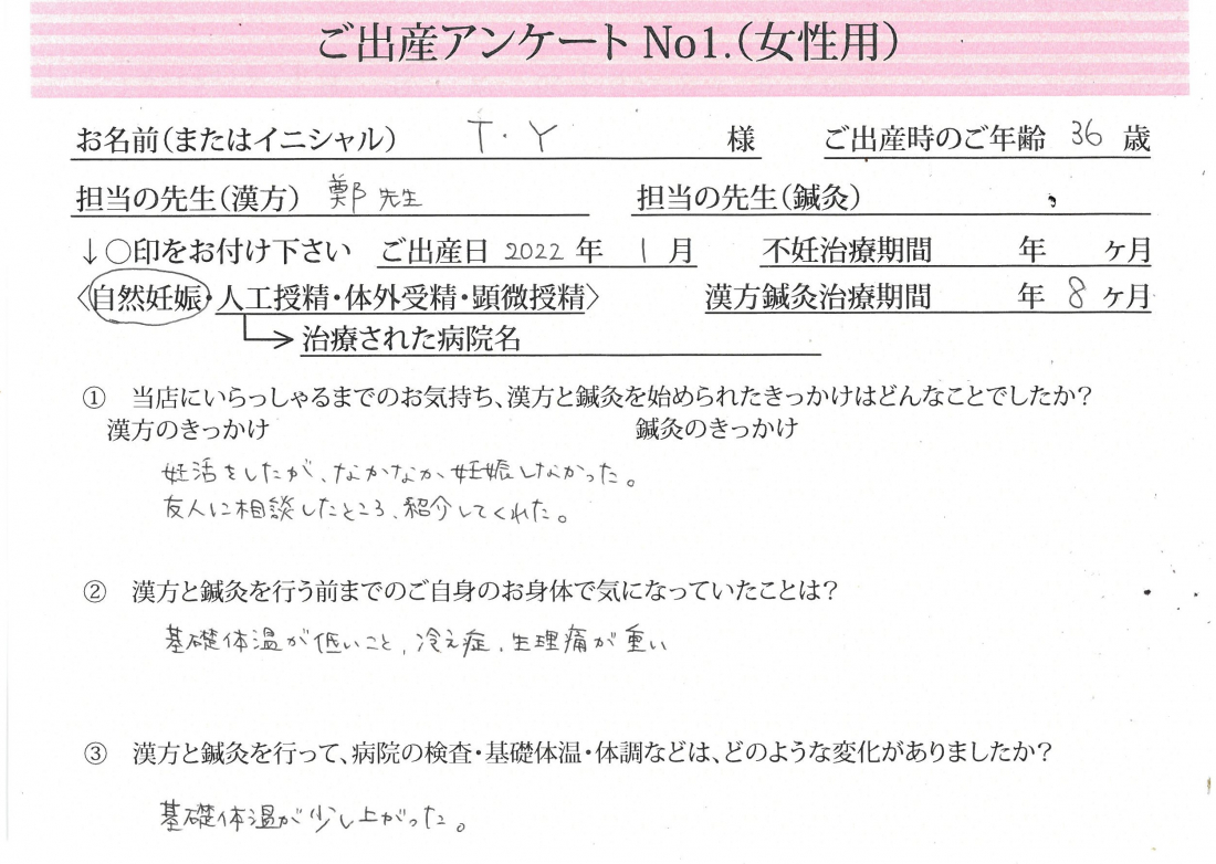 ❀ご出産アンケート《第一子・自然妊娠・36歳》❀