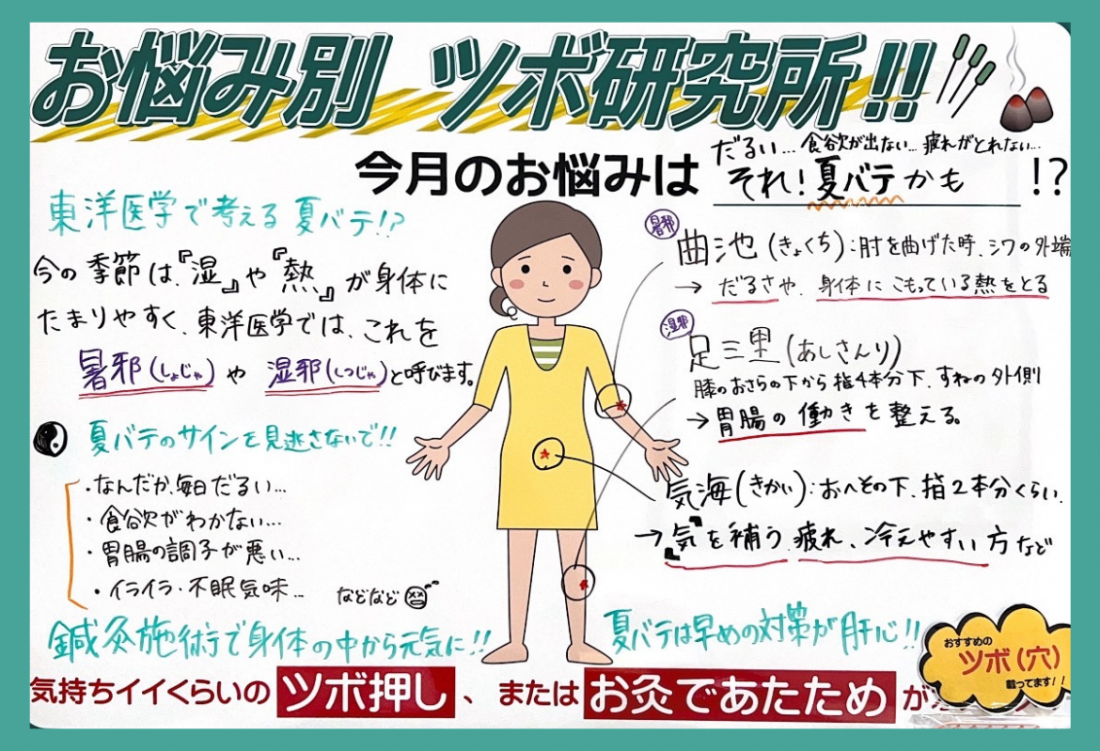 【7月の養生】ツボ押しセルフケア ♪