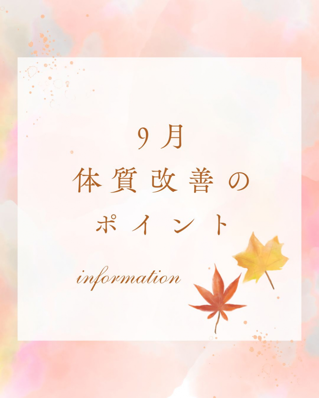 9月の妊活 ― 季節の変わり目に整えるカラダづくり