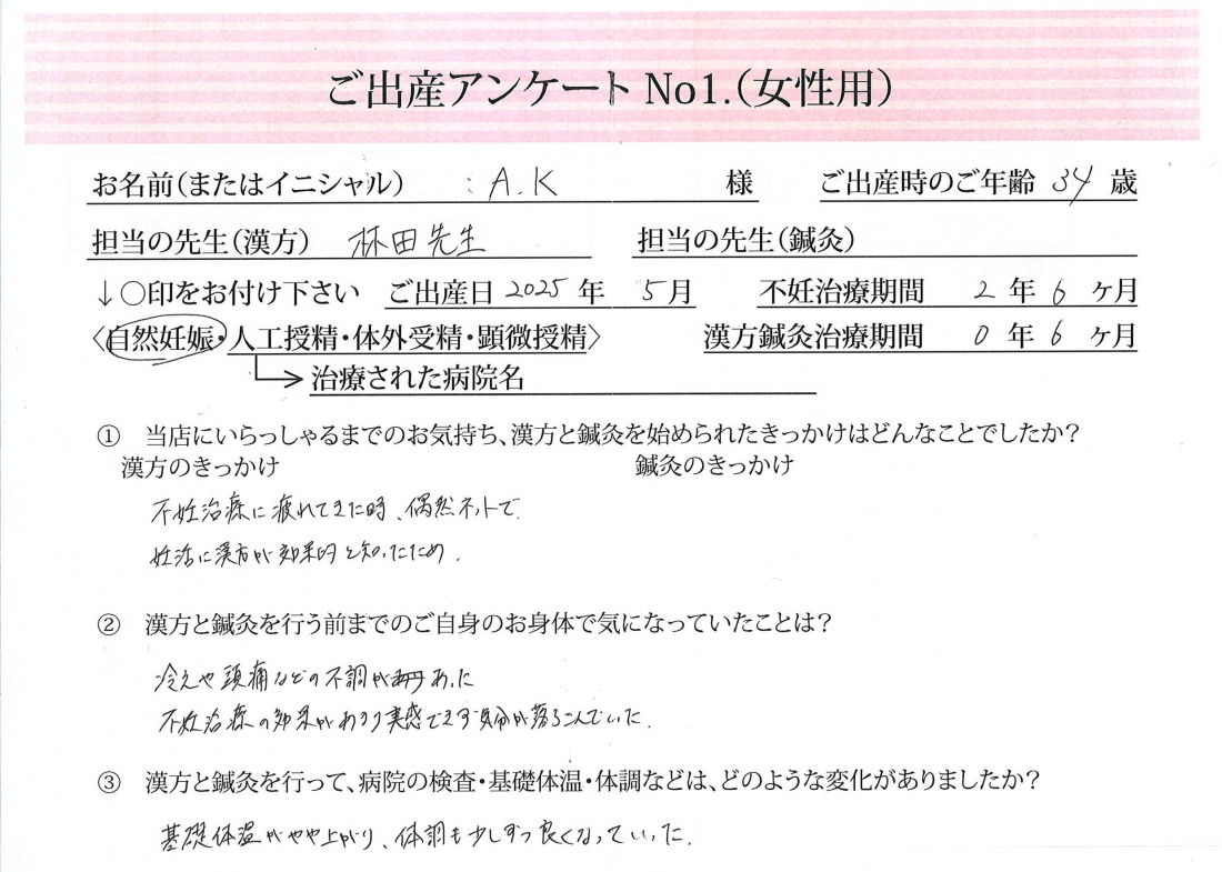 不妊治療の疲れから、心と体をリセットして授かった命《第一子・自然妊娠・34歳》