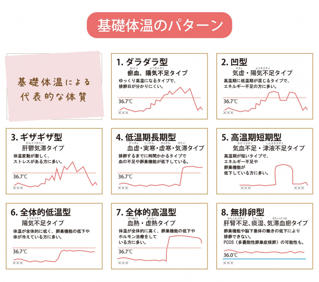 【漢方薬剤師が解説】基礎体温のパターンと中医学的な体質、養生方法について